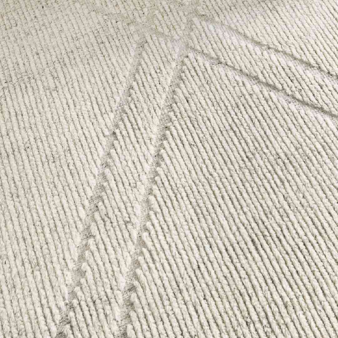 Moroccan Ribbed Grey Ivory Rug  | Best Moroccan Rugs Online